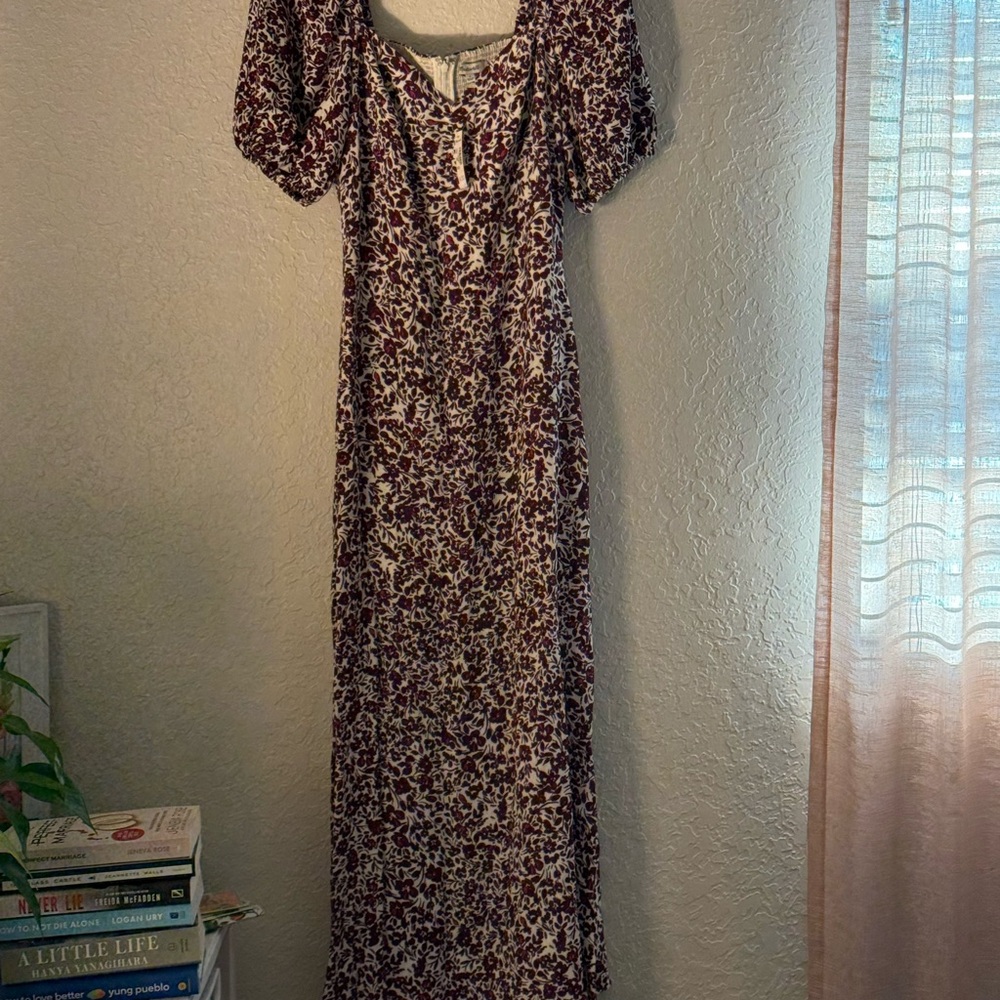 Madewell Burgundy Floral Maxi Dress